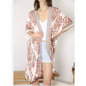 Dokotoo Boho Print Kimono Tassel Casual Cardigan Loose Cover up fashion